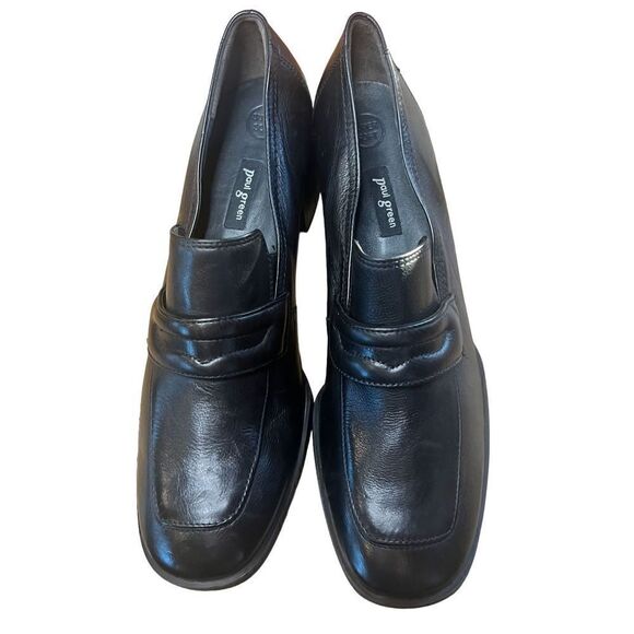 Paul Green Black Leather Low Heeled Penny Loafer NWOB Size 7/US 9 1/2 - Picture 4 of 10